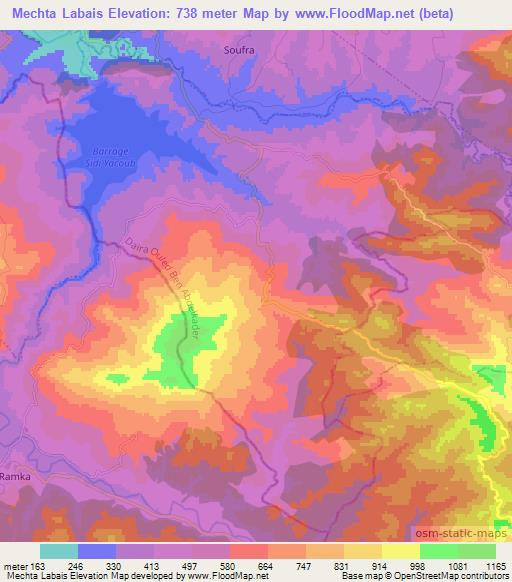 Mechta Labais,Algeria Elevation Map