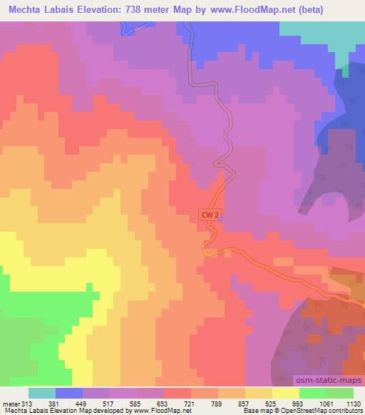 Mechta Labais,Algeria Elevation Map