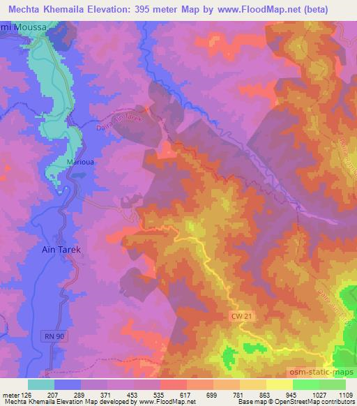 Mechta Khemaila,Algeria Elevation Map