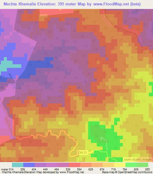 Mechta Khemaila,Algeria Elevation Map