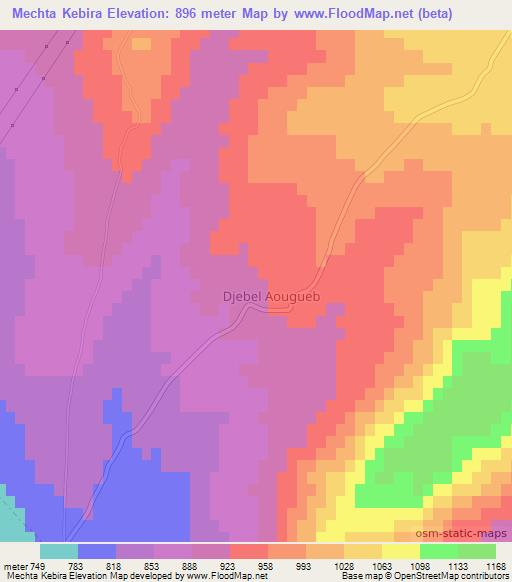 Mechta Kebira,Algeria Elevation Map