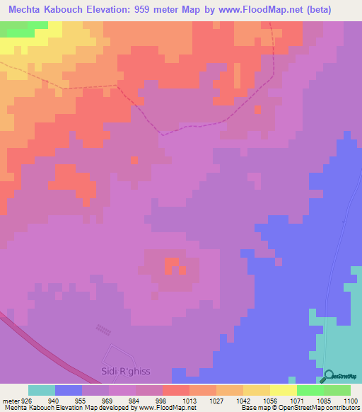 Mechta Kabouch,Algeria Elevation Map