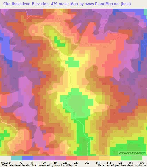 Cite Ibelaidene,Algeria Elevation Map