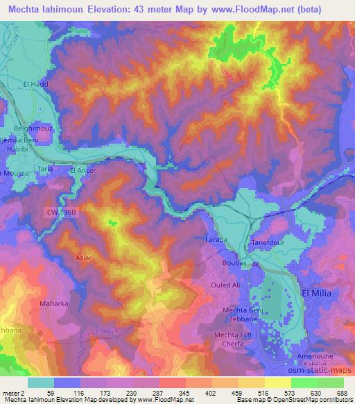 Mechta Iahimoun,Algeria Elevation Map
