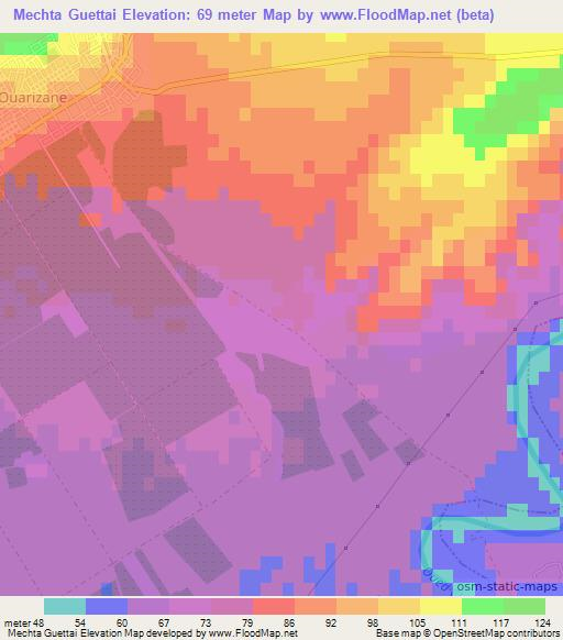 Mechta Guettai,Algeria Elevation Map