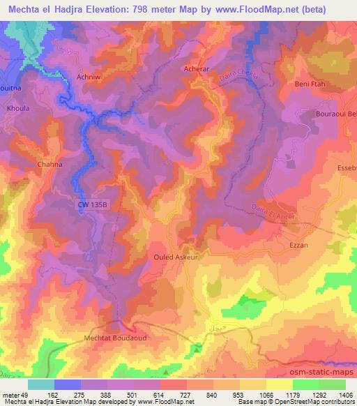 Mechta el Hadjra,Algeria Elevation Map