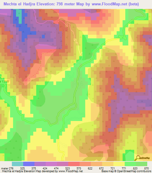Mechta el Hadjra,Algeria Elevation Map