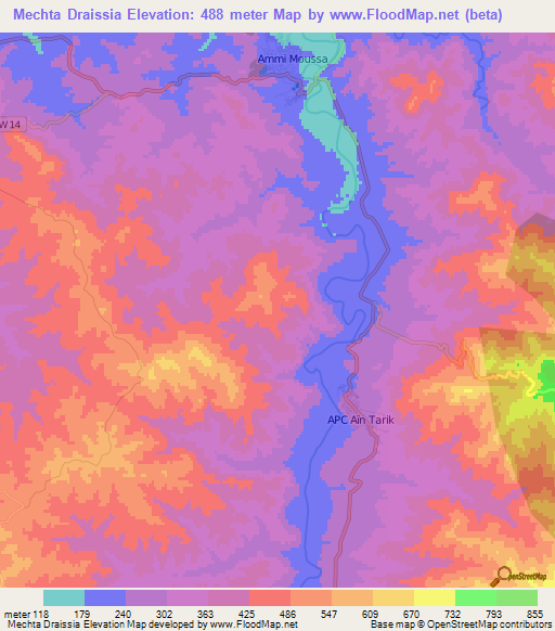 Mechta Draissia,Algeria Elevation Map