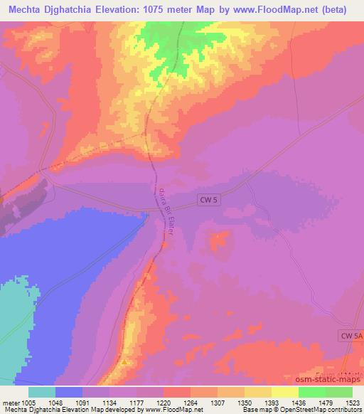 Mechta Djghatchia,Algeria Elevation Map