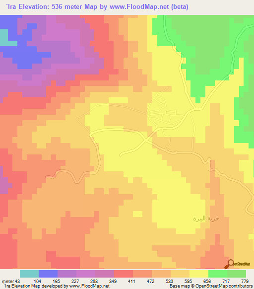 `Ira,Jordan Elevation Map