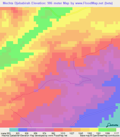 Mechta Djebabirah,Algeria Elevation Map