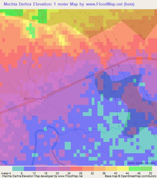 Mechta Derhra,Algeria Elevation Map
