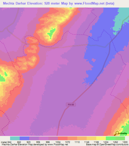 Mechta Darhar,Algeria Elevation Map