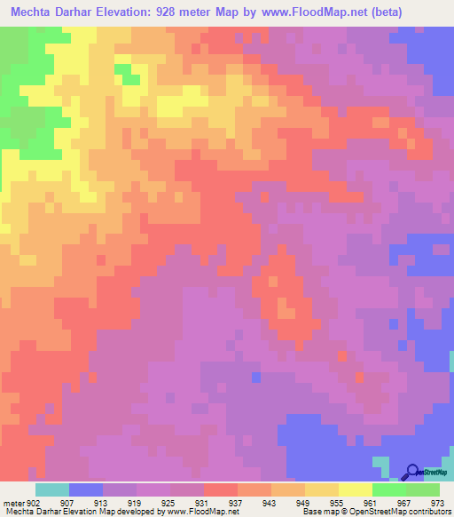 Mechta Darhar,Algeria Elevation Map