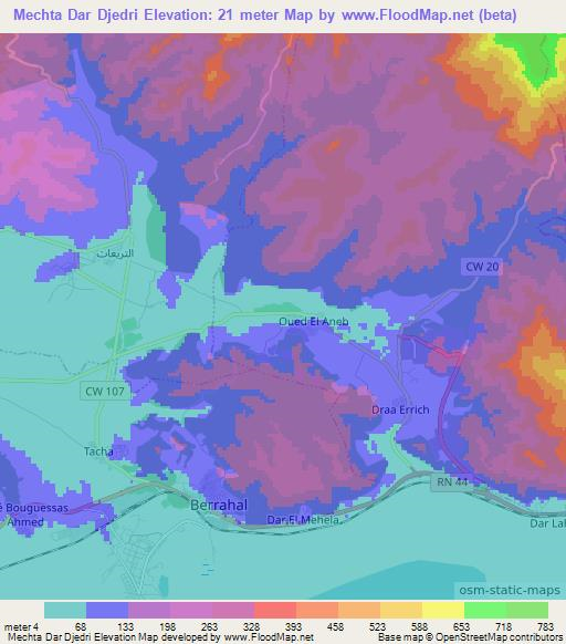 Mechta Dar Djedri,Algeria Elevation Map