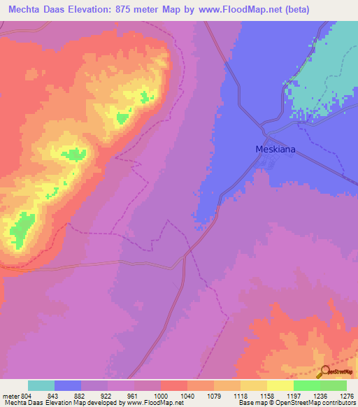 Mechta Daas,Algeria Elevation Map