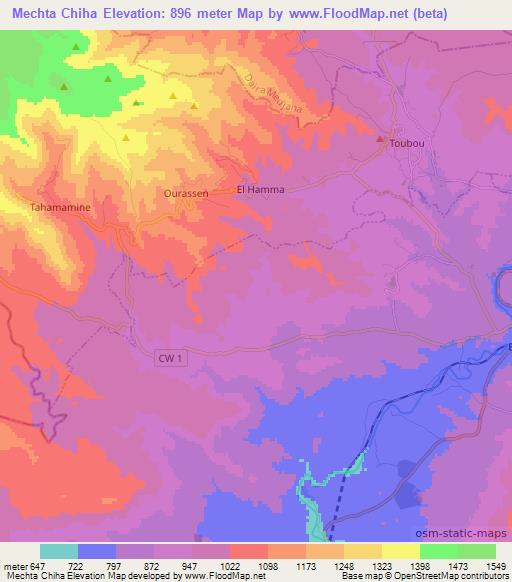 Mechta Chiha,Algeria Elevation Map