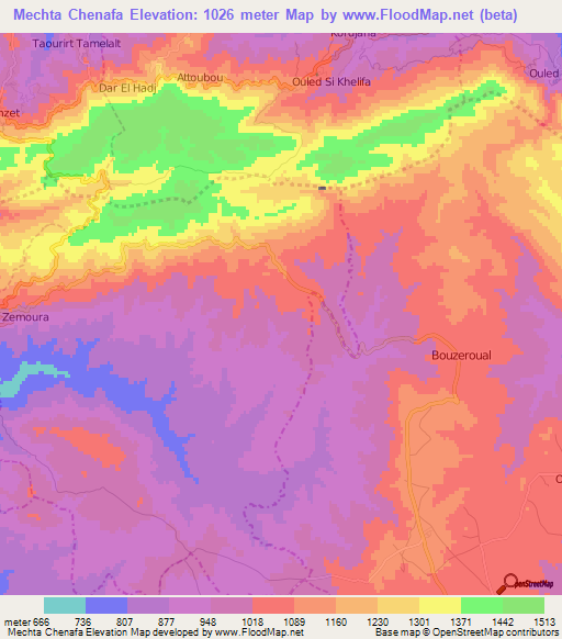 Mechta Chenafa,Algeria Elevation Map