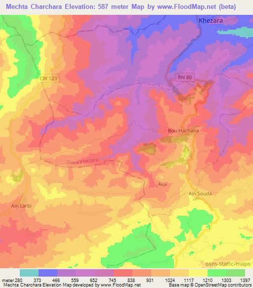 Mechta Charchara,Algeria Elevation Map