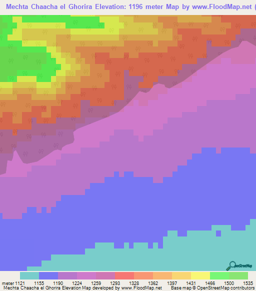 Mechta Chaacha el Ghorira,Algeria Elevation Map