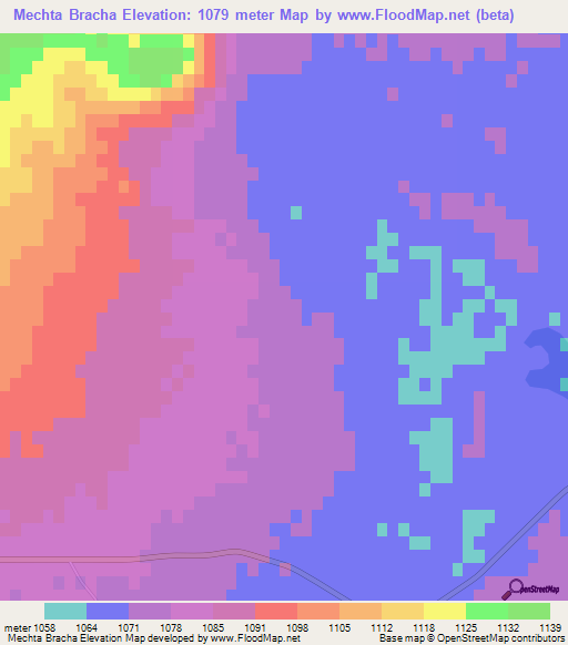 Mechta Bracha,Algeria Elevation Map