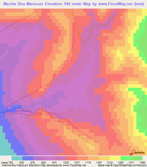Mechta Bou Marsoum,Algeria Elevation Map