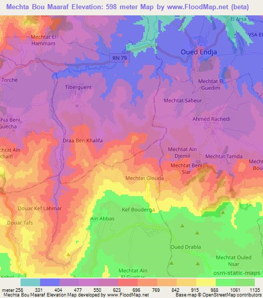 Mechta Bou Maaraf,Algeria Elevation Map