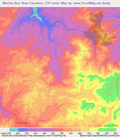 Mechta Bou Kraa,Algeria Elevation Map
