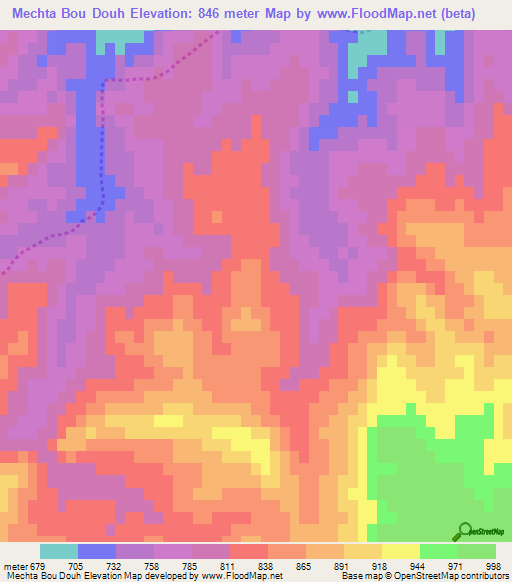 Mechta Bou Douh,Algeria Elevation Map