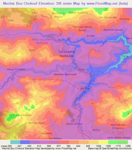 Mechta Bou Chokouf,Algeria Elevation Map