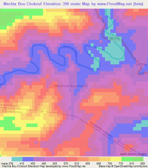 Mechta Bou Chokouf,Algeria Elevation Map