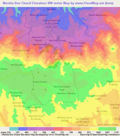 Mechta Bou Charef,Algeria Elevation Map