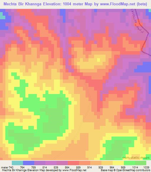 Mechta Bir Khannga,Algeria Elevation Map