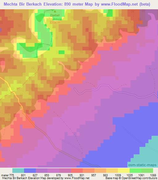 Mechta Bir Berkach,Algeria Elevation Map