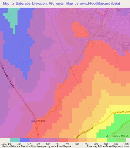 Mechta Babaraba,Algeria Elevation Map