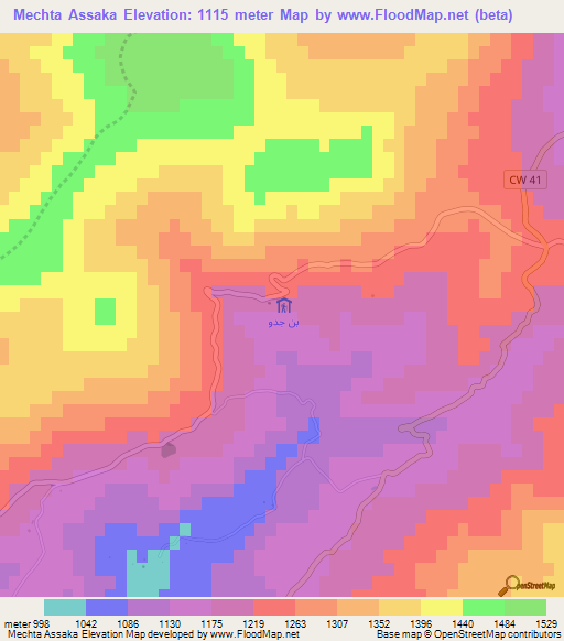 Mechta Assaka,Algeria Elevation Map