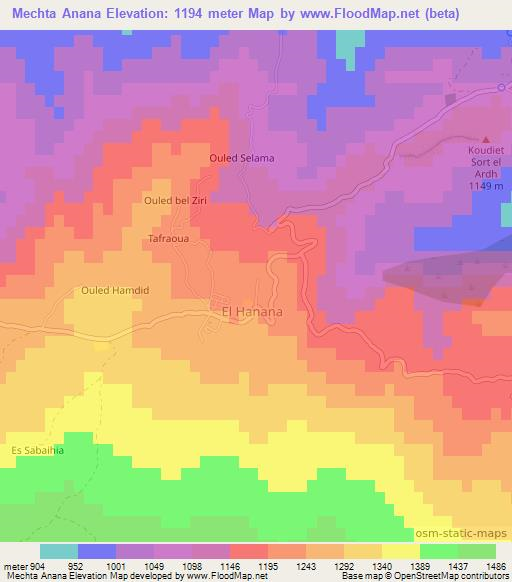 Mechta Anana,Algeria Elevation Map