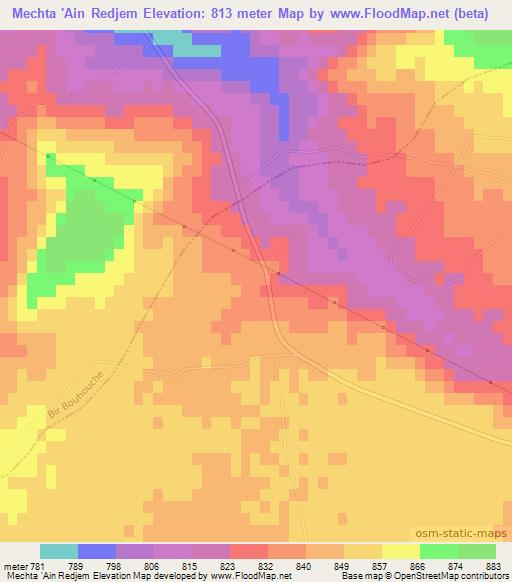 Mechta 'Ain Redjem,Algeria Elevation Map