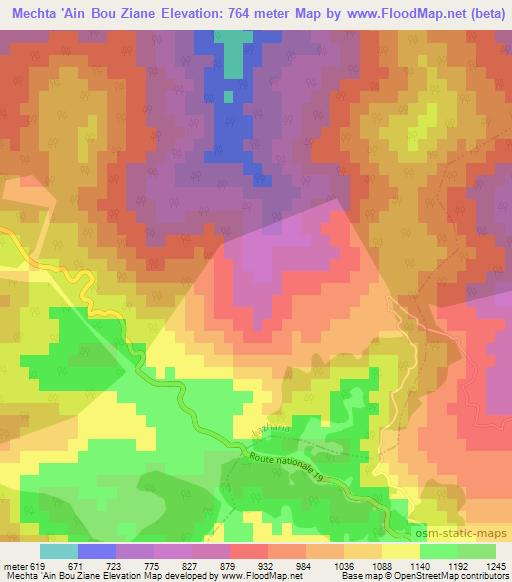 Mechta 'Ain Bou Ziane,Algeria Elevation Map