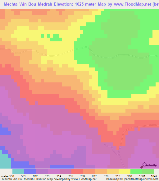Mechta 'Ain Bou Medrah,Algeria Elevation Map