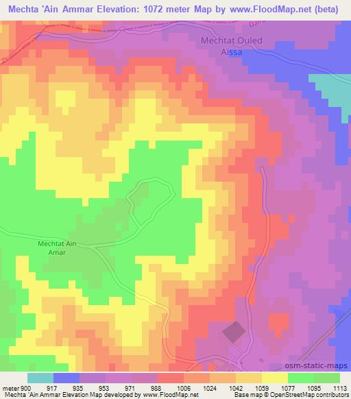 Mechta 'Ain Ammar,Algeria Elevation Map