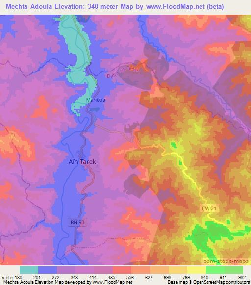 Mechta Adouia,Algeria Elevation Map