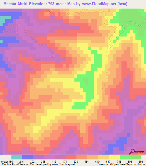 Mechta Abriri,Algeria Elevation Map