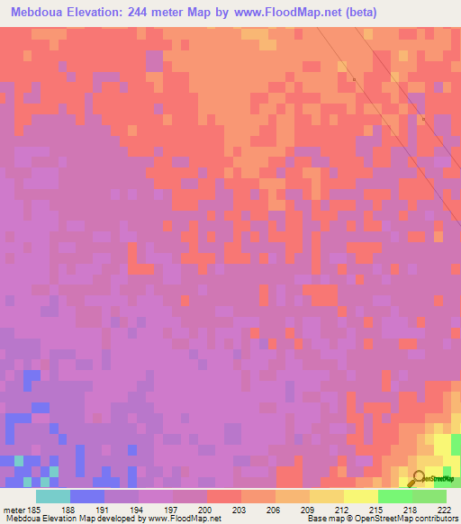 Mebdoua,Algeria Elevation Map