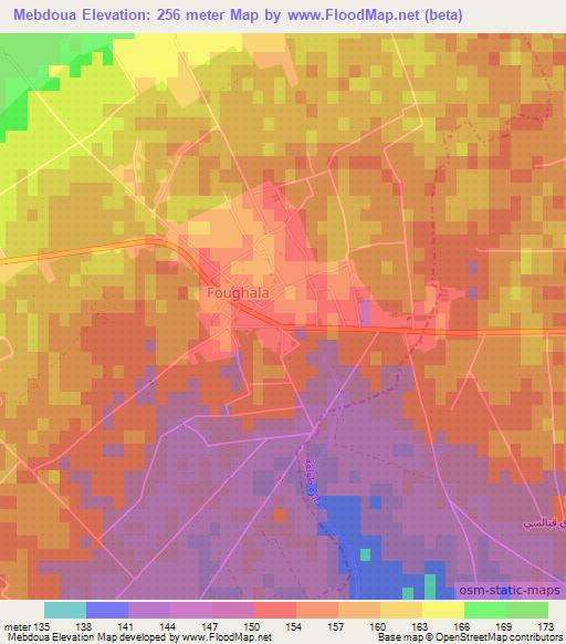 Mebdoua,Algeria Elevation Map