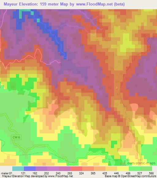 Mayeur,Algeria Elevation Map
