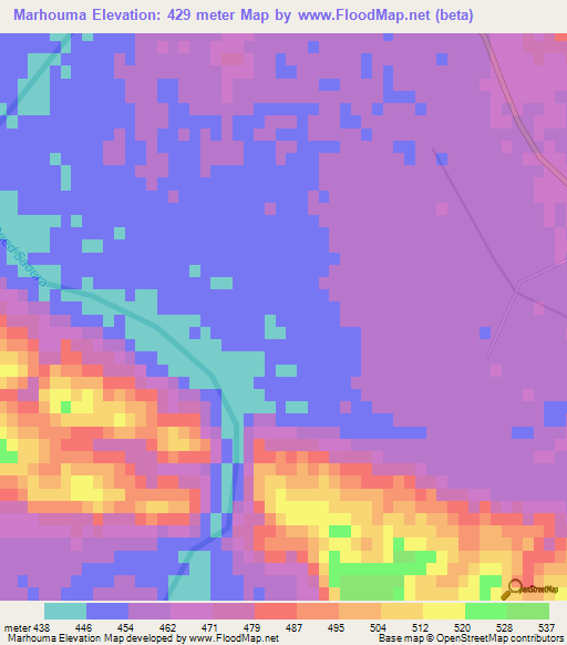 Marhouma,Algeria Elevation Map