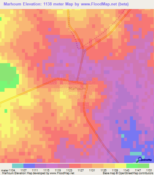 Marhoum,Algeria Elevation Map
