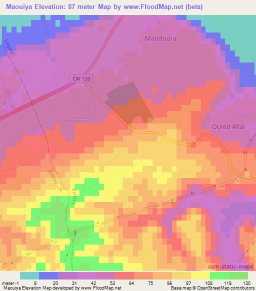 Maouiya,Algeria Elevation Map