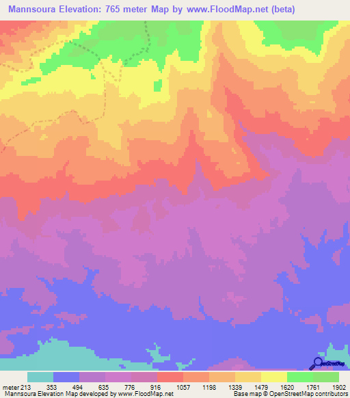 Mannsoura,Algeria Elevation Map